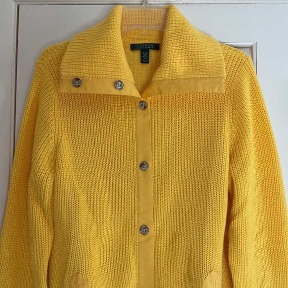 RALPH LAUREN YELLOW 100% COTTON CARDIGAN SIZE US XL NEW CONDITION - Picture 2 of 13